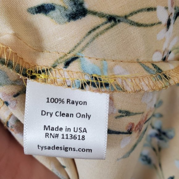 TYSA Yellow Floral Kimono Cardigan~Size 0/1 - Picture 9 of 9